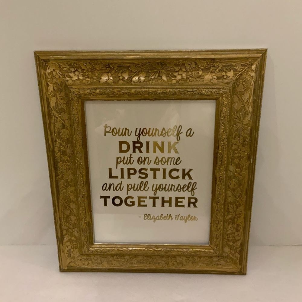 Gold Framed Quote Art - Elizabeth Taylor (fabulous).